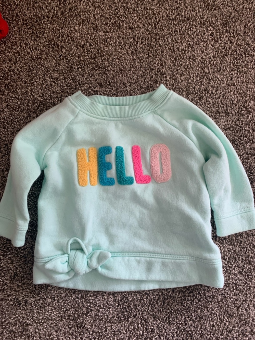 Old Navy Mint Pullover Sweatshirt with Colorful 'HELLO' Letters